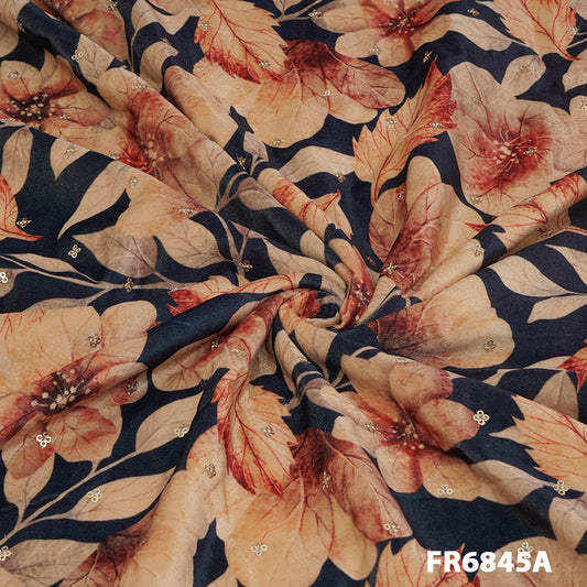 Printed Sequins Velvet Fabric-FR6845