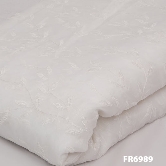 Dyeable Embroidered Sequins Organza FR6989