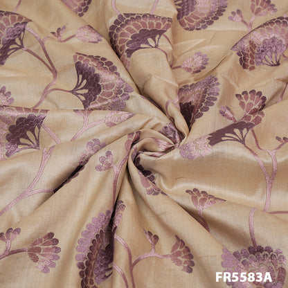 Embroidered Pure Silk Fabric-5583