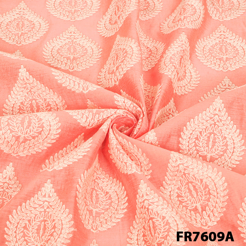 Embroidered Chanderi Fabric-FR7609
