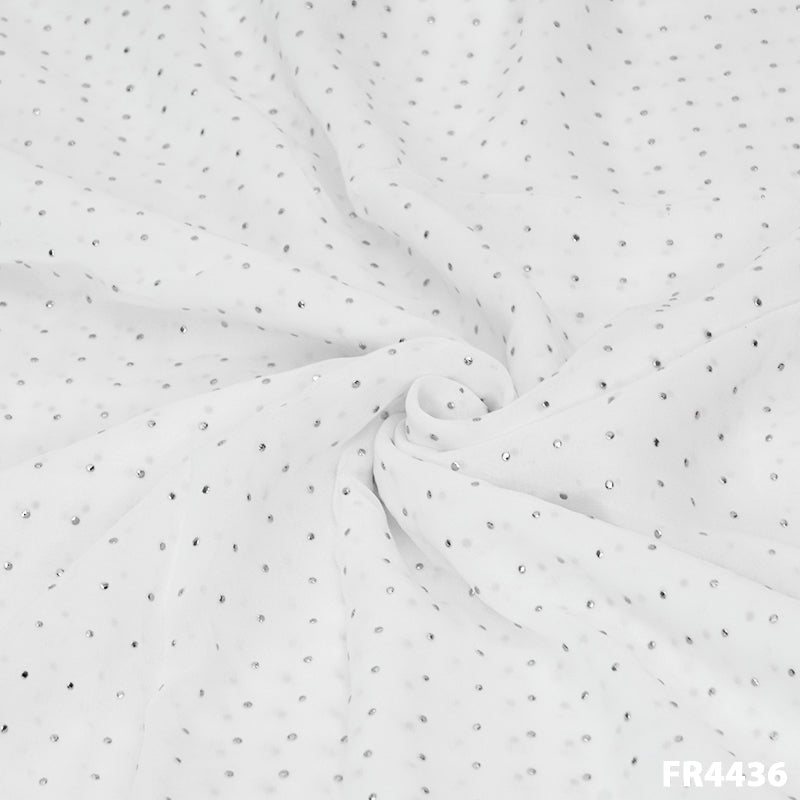 Dyeable Mukaish Georgette Fabric-FR4426