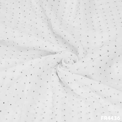 Dyeable Mukaish Georgette Fabric-FR4426