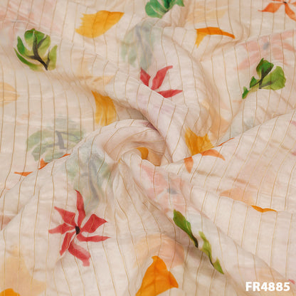 Printed Lurex Organza Fabric-FR4885