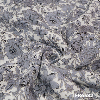Printed Pure Silk Crepe Fabric-FR6582