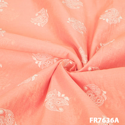 Embroidered Chanderi Fabric-FR7636