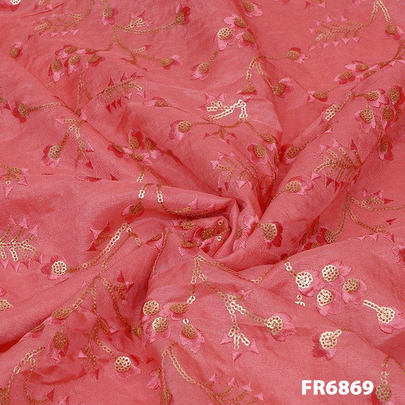Embroidered Sequins Uppada SilkFabric-Fr6869