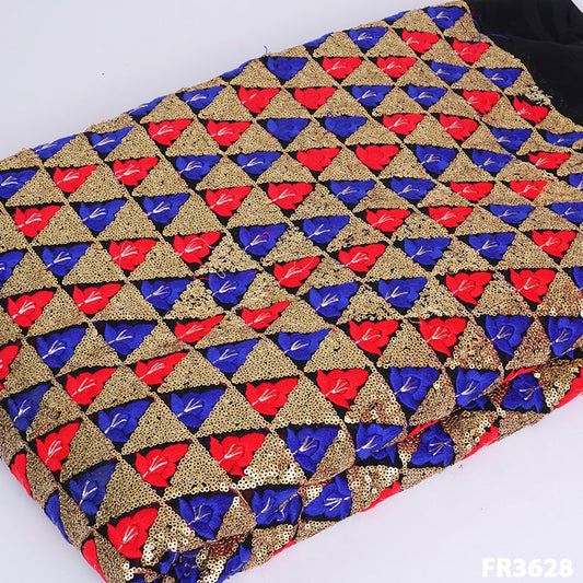 Embroidered Sequins Georgette Fabric-FR3628