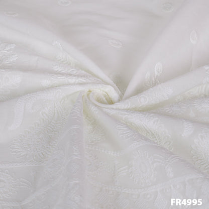 Dyeable Embroidered Cotton Fabric-FR4995