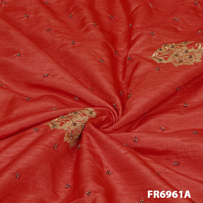 Zari Moti Semi Raw Silk Fabric FR6961