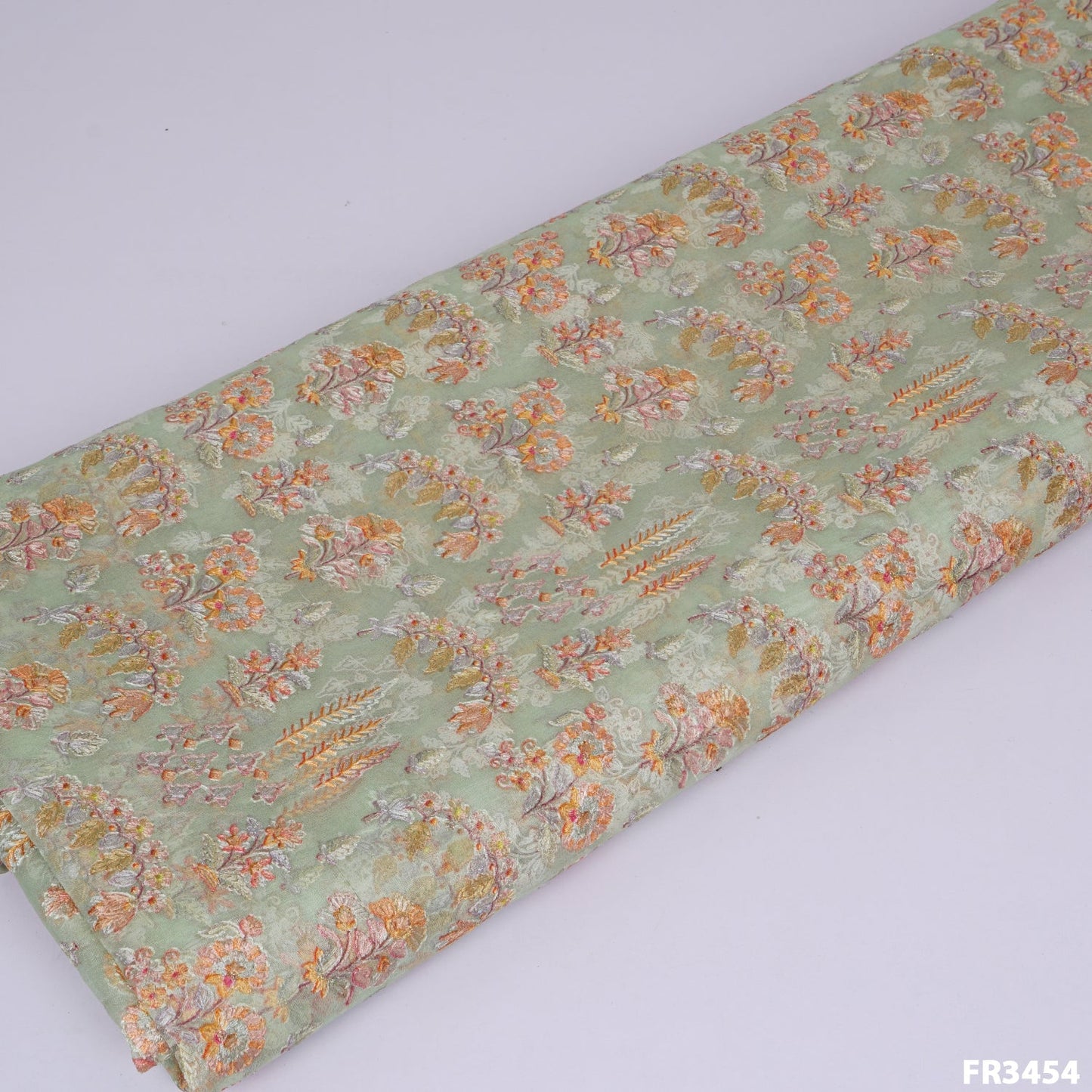 Embroidered Pure Organza Fabric-FR3454