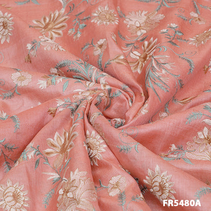 Embroidered Silk Fabric-FR5480