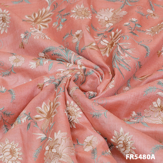 Embroidered Silk Fabric-FR5480