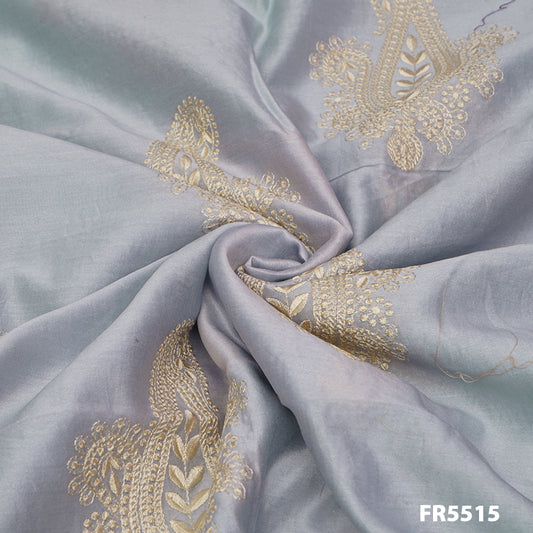 Embroidered Chanderi Silk Fabric-FR5515