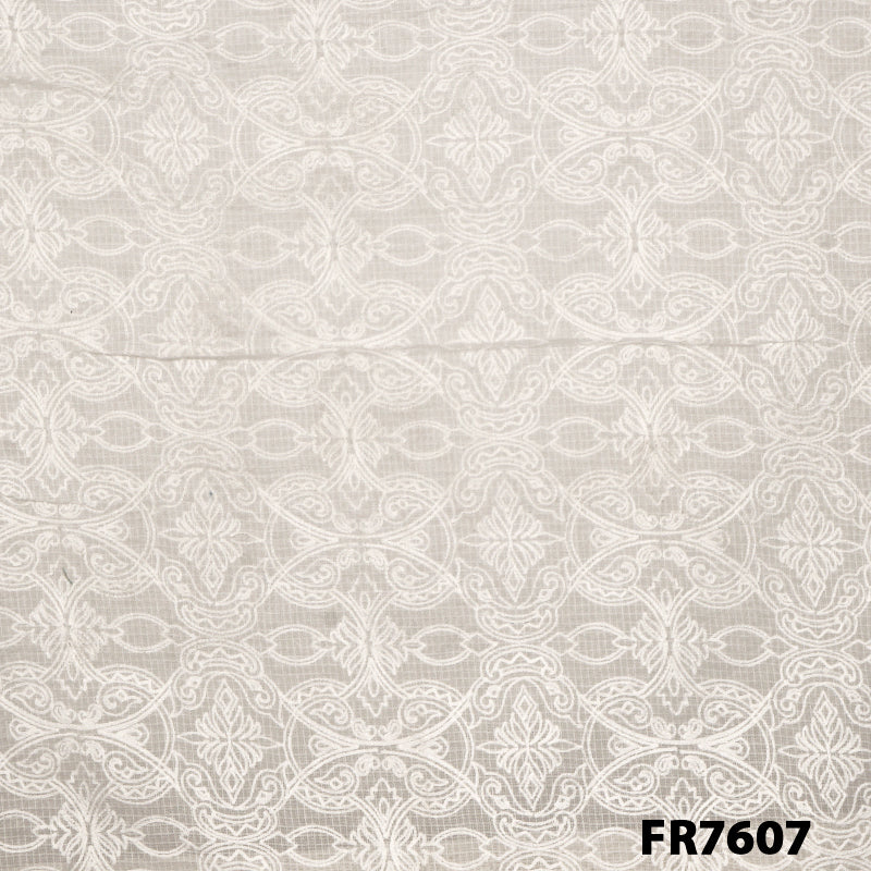 Embroidered Kota Cotton Fabric-FR7607