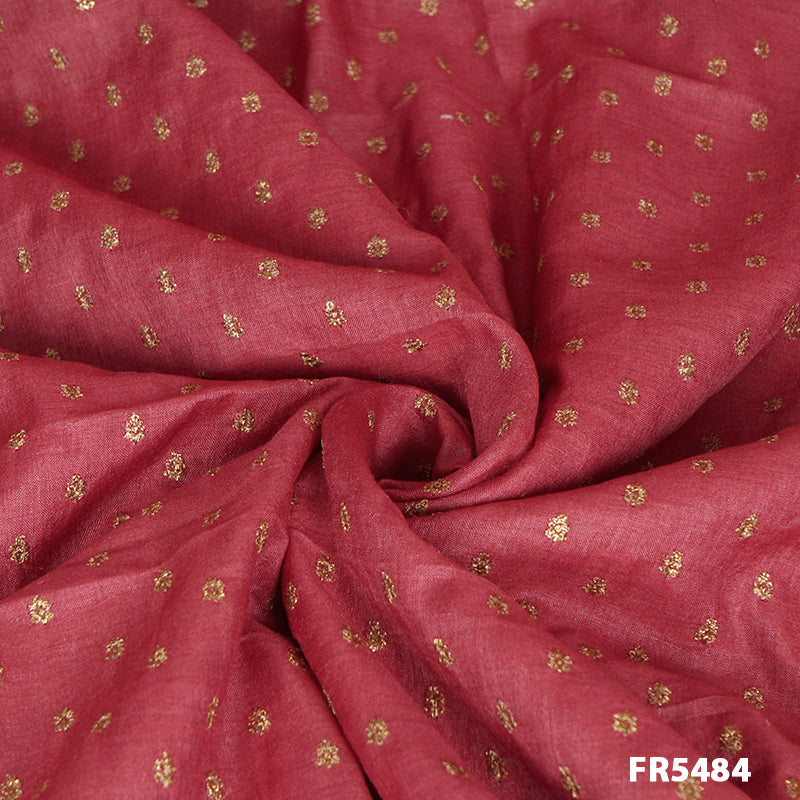 Pure silk with Zari Boota Fabric-FR5484