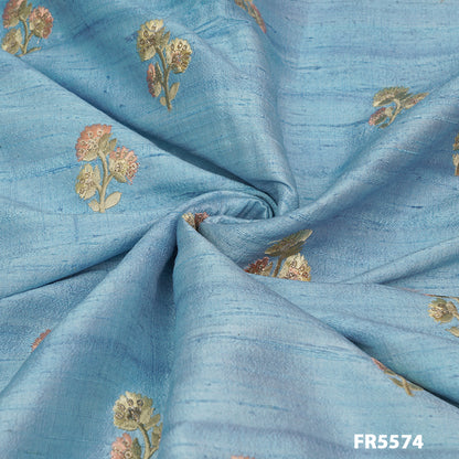 Embroidered Dupion Silk Fabric-FR5574