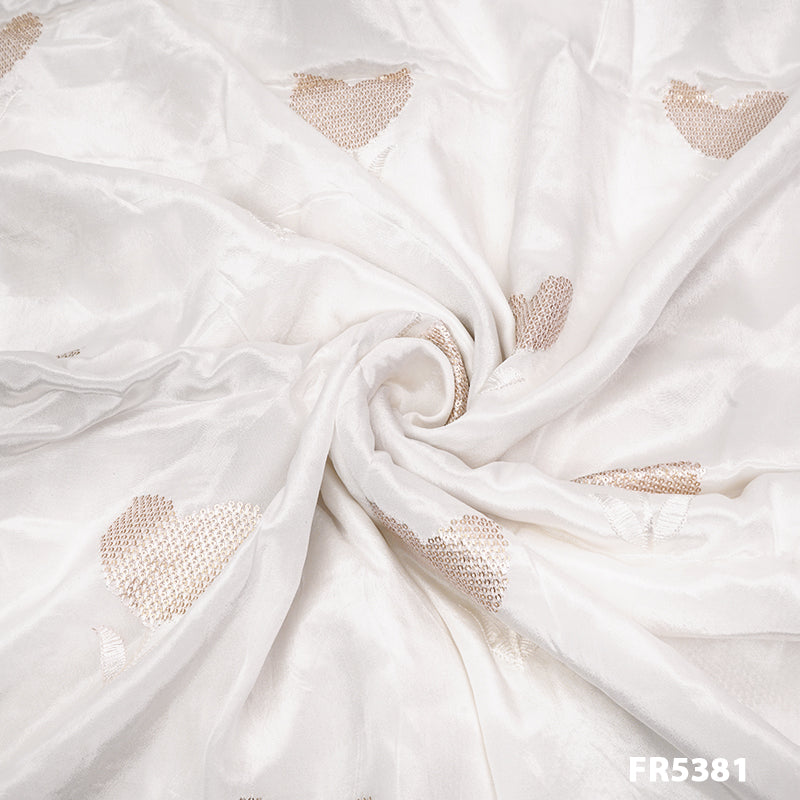 Embroidered Viscose Crepe Fabric-FR5381