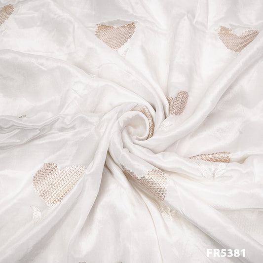 Embroidered Viscose Crepe Fabric-FR5381