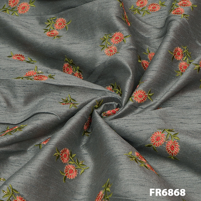 Embroidered Dupion Silk FR6868
