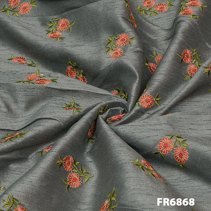 Embroidered Dupion Silk FR6868