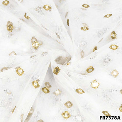 Dyeable Zari Faux Mirror Net FR7378