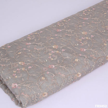 Embroidered Pure Organza Fabric-FR3452