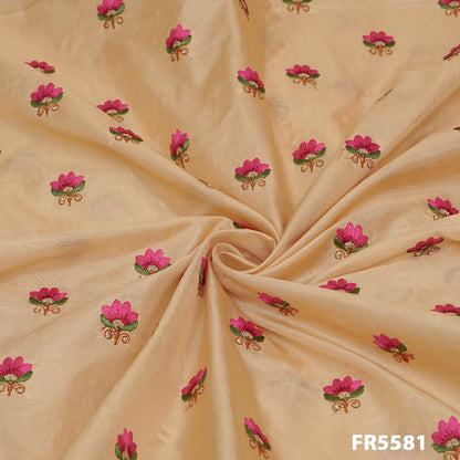 Embroidered Silk Fabric-FR5581