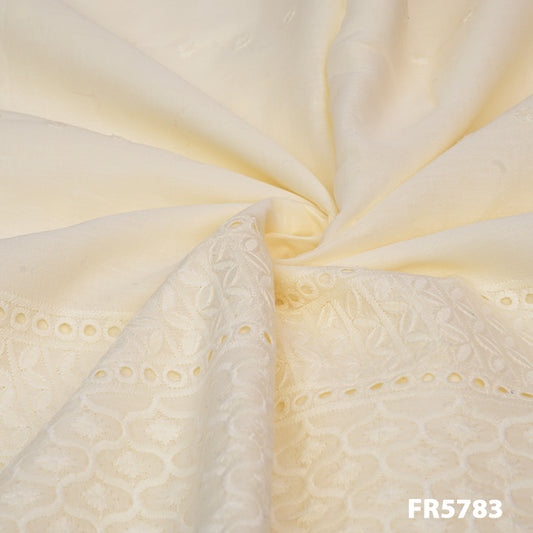 Dyeable Palazzo Chikankari Cut Work Cotton Fabric-FR5783