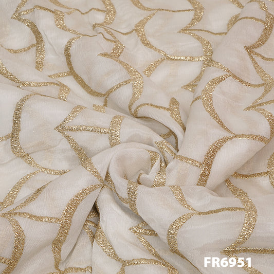 Dyeable Zari Chiffon Fabric - FR6951