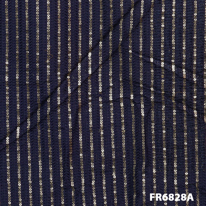 Embroidered Sequins Uppada Silk Fabric-Fr6828