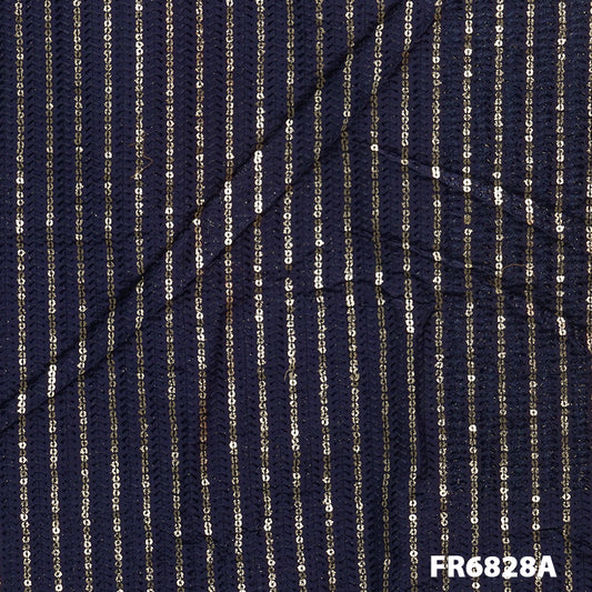 Embroidered Sequins Uppada Silk Fabric-Fr6828