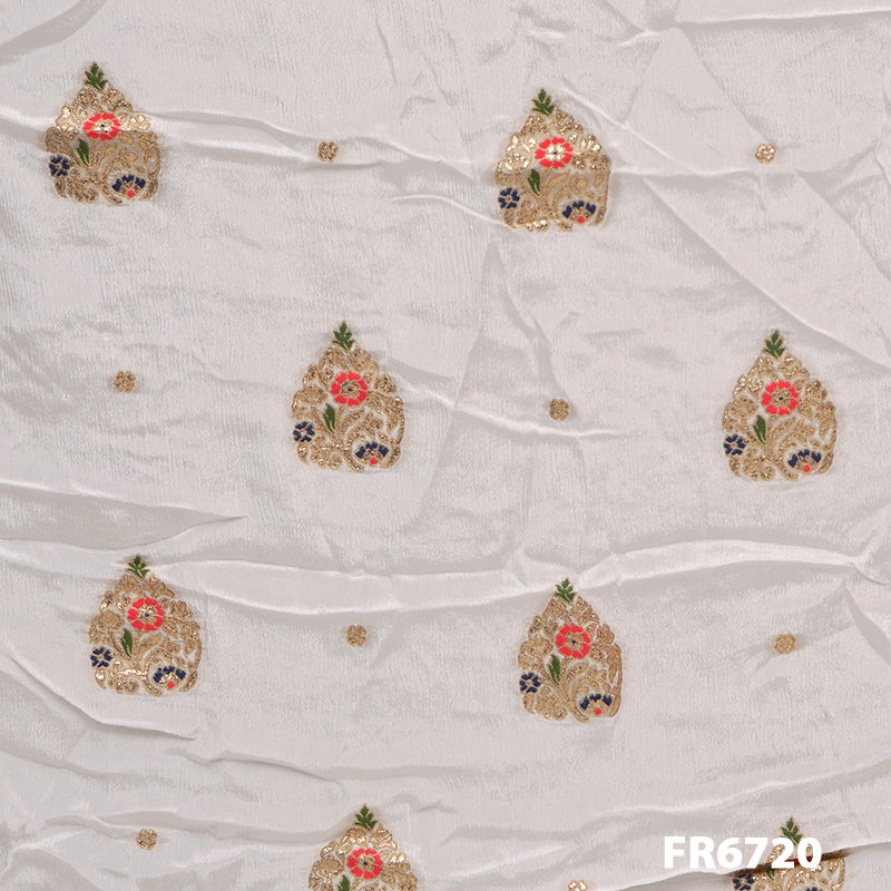 Dyeable Zari Chinon Chiffon Fabric-FR6720