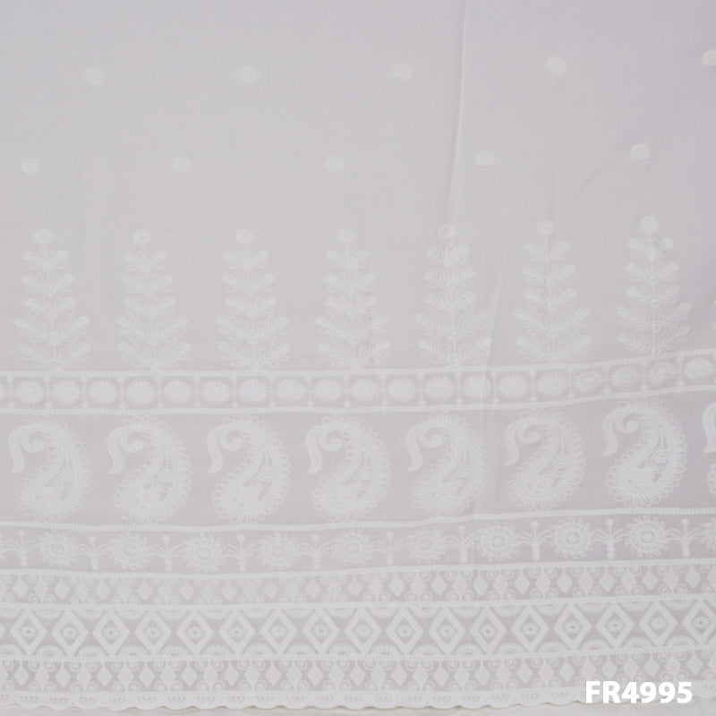 Dyeable Embroidered Cotton Fabric-FR4995