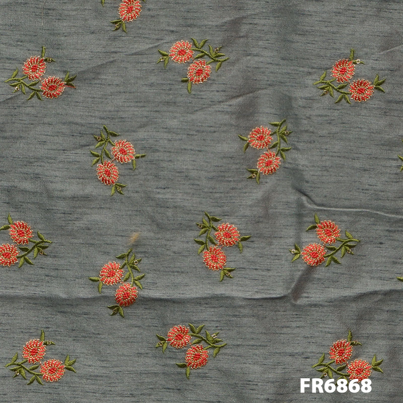 Embroidered Dupion Silk FR6868