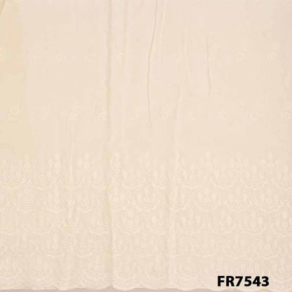Embroidered Cut Work Cotton Fabric-Fr7543