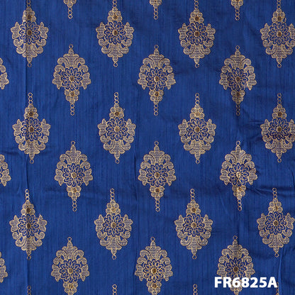 Embroidered Dupion Silk Fabric-Fr6825