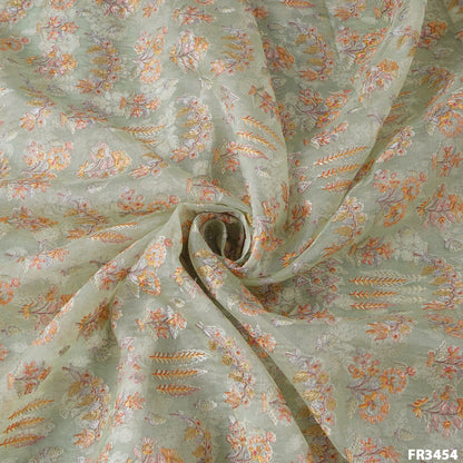 Embroidered Pure Organza Fabric-FR3454