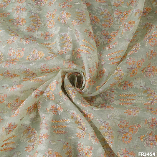 Embroidered Pure Organza Fabric-FR3454