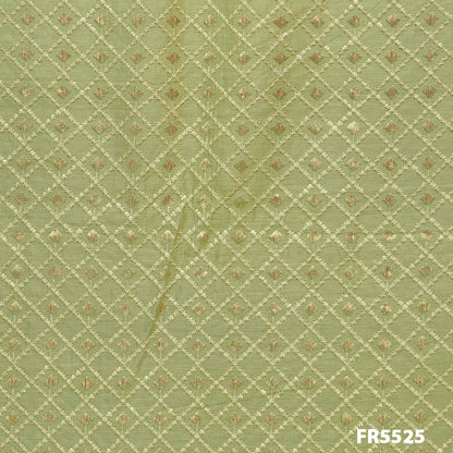 Embroidered Sequins Chanderi Silk Fabric-5525