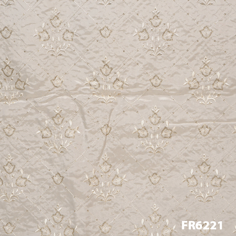 Embroidered Sequins Uppada Silk Fabric-FR6221