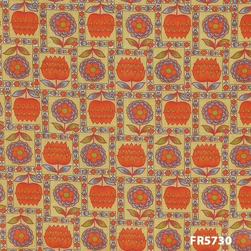 Printed Linen Cotton Fabric-Fr5730