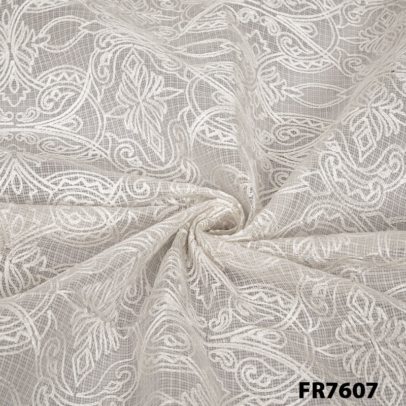 Embroidered Kota Cotton Fabric-FR7607