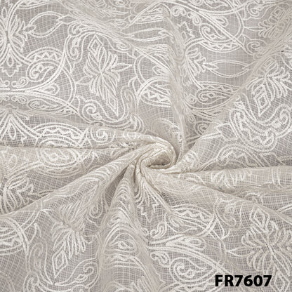 Embroidered Kota Cotton Fabric-FR7607