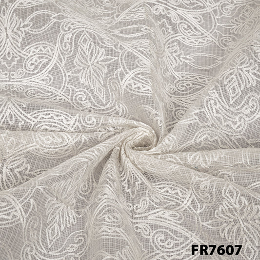 Embroidered Kota Cotton Fabric-FR7607