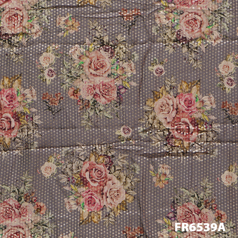 Printed Sequins Viscose Fabric-FR6539