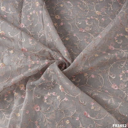 Embroidered Pure Organza Fabric-FR3452