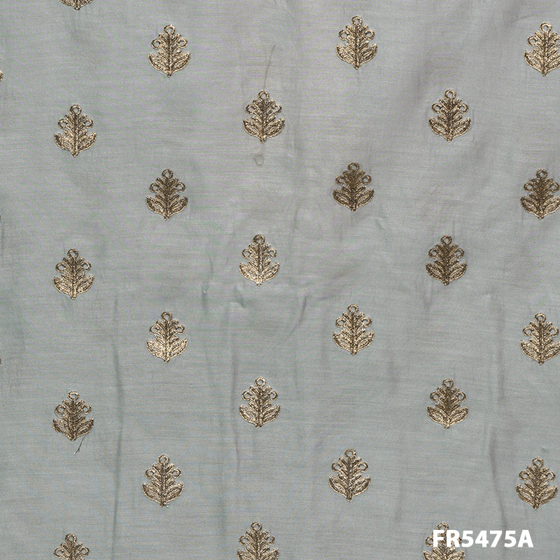 Embroidered  Pure Silk Chanderi Fabric-FR5475