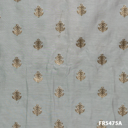 Embroidered  Pure Silk Chanderi Fabric-FR5475