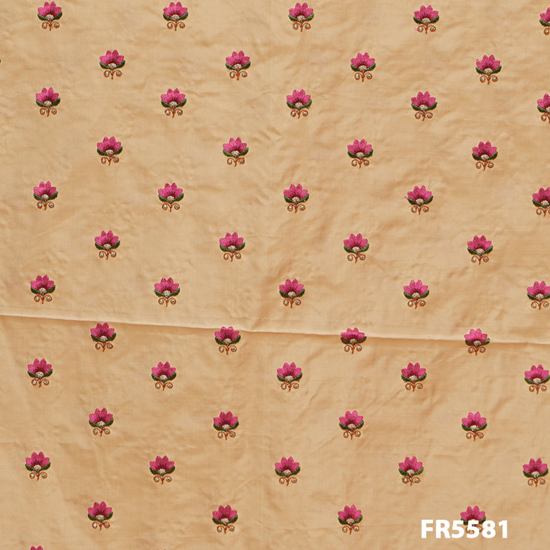 Embroidered Silk Fabric-FR5581