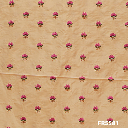 Embroidered Silk Fabric-FR5581